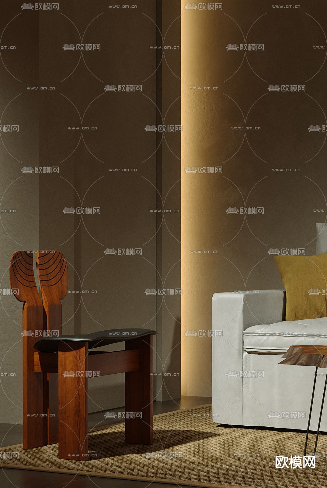 暗黑风包房 会所包厢3d模型下载（渲染图6）