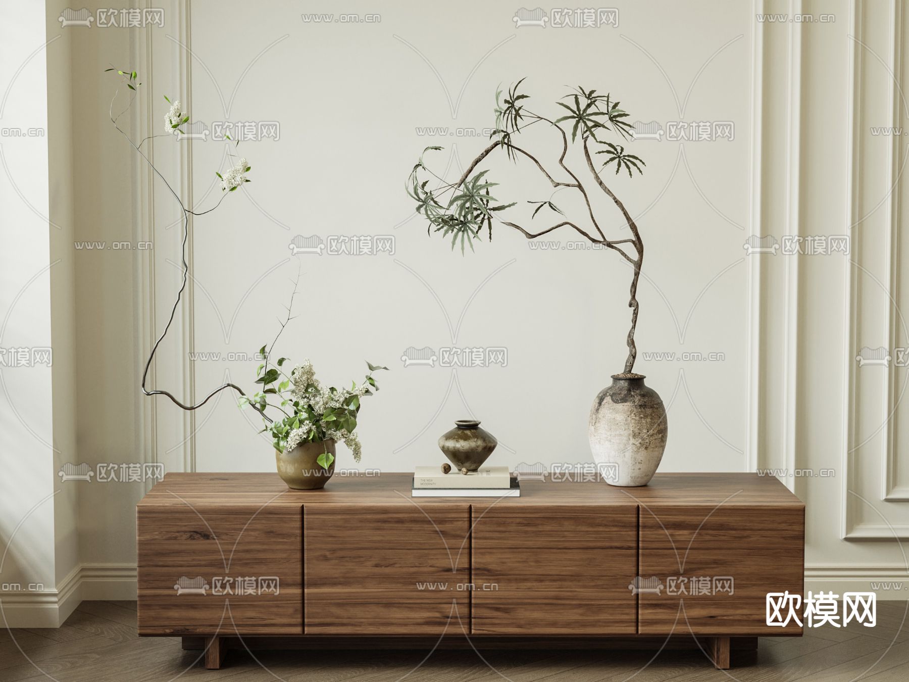 中古盆景su模型下载（渲染图2）