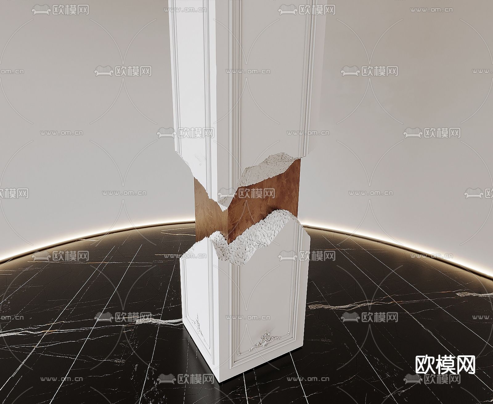 简欧柱子su模型下载（渲染图2）