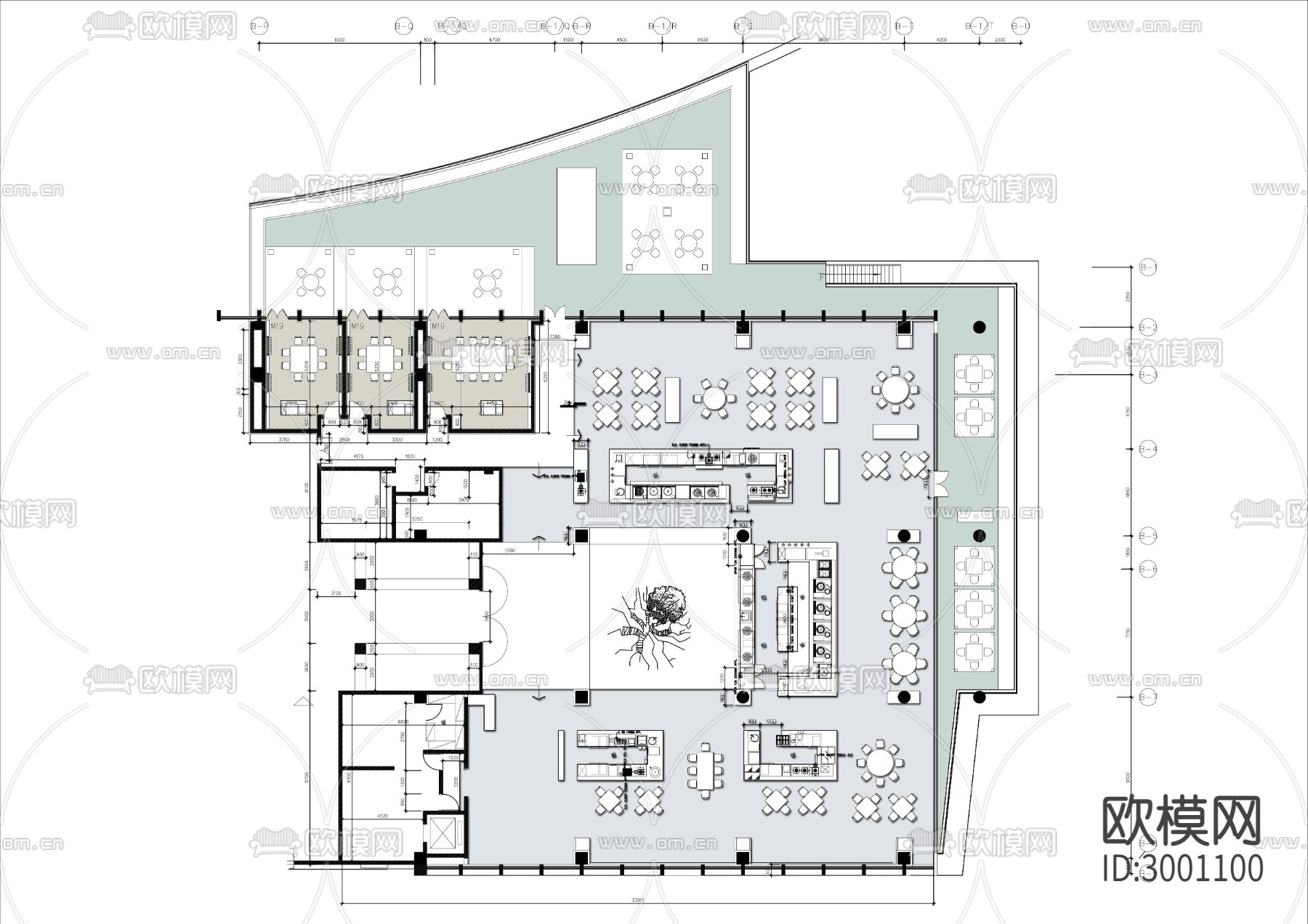 露营民宿餐厅cad平面图下载