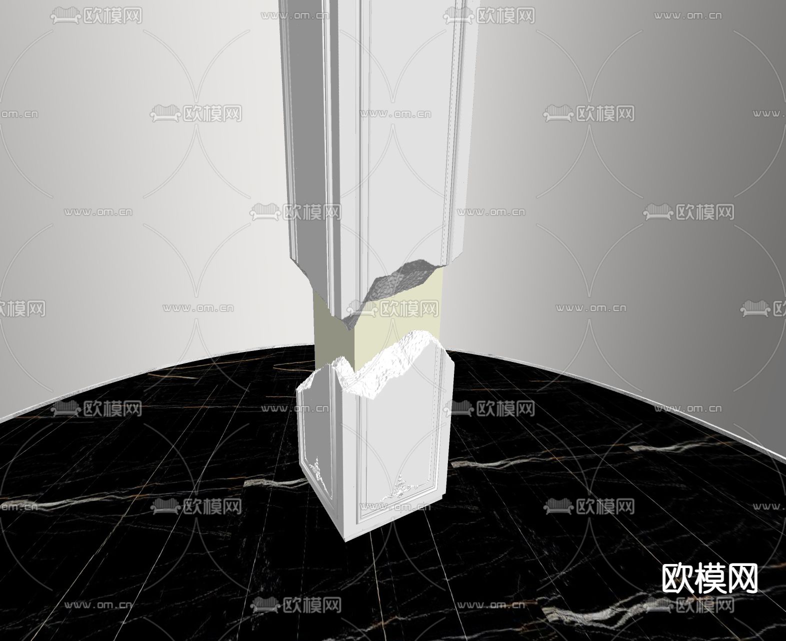 简欧柱子su模型下载（渲染图1）