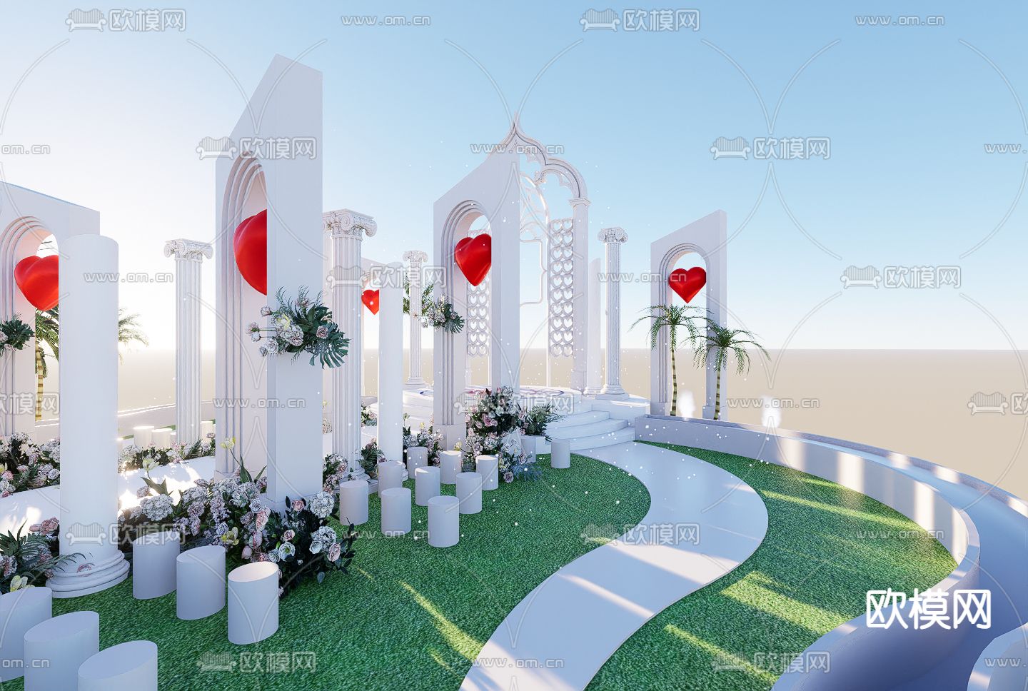 户外婚礼su模型下载（渲染图5）
