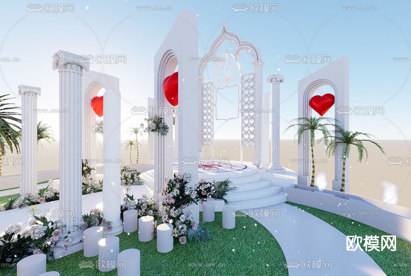 户外婚礼su模型下载（渲染图7）