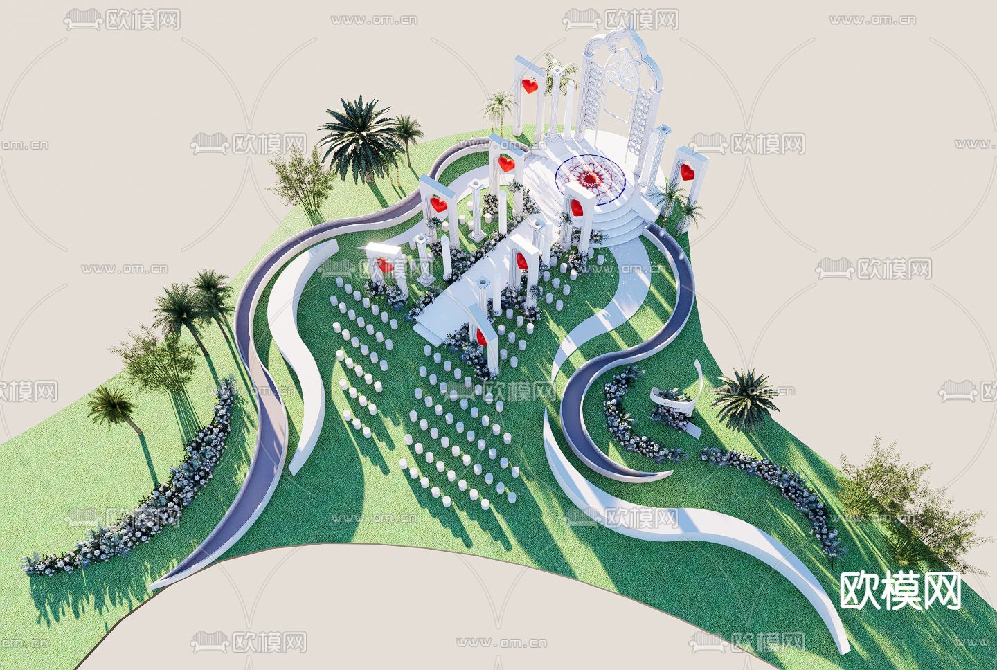 户外婚礼su模型下载（渲染图6）