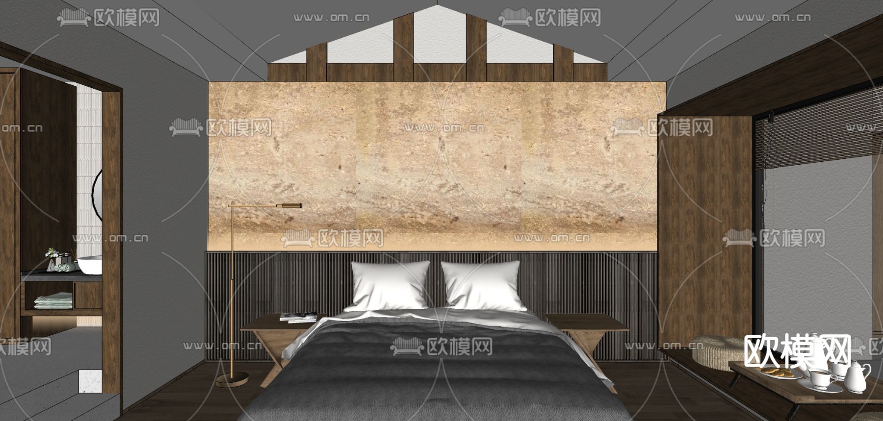 酒店 客房su模型下载（渲染图2）