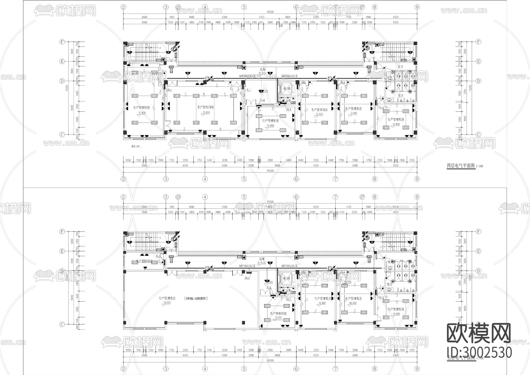 邮政分公司综合生产楼建设工程cad施工图下载（渲染图8）