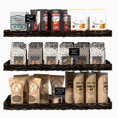  咖啡店 甜品 饼干 零食货架su模型 