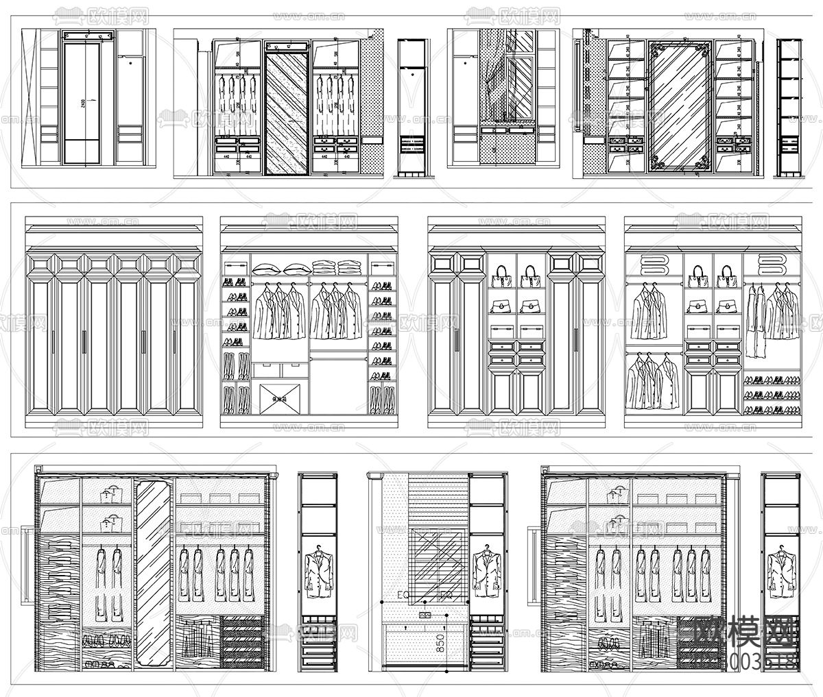 衣柜设计cad图库下载（渲染图6）