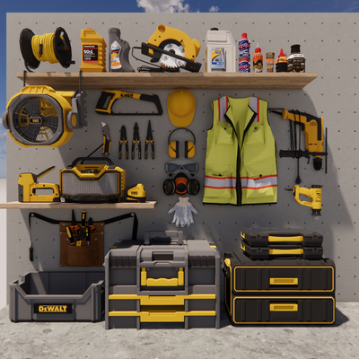  园艺工具墙 工业设备su模型 