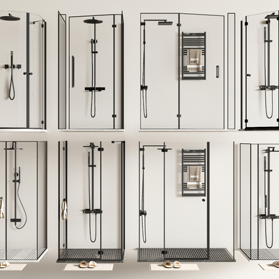  淋浴间 冲凉房su模型 