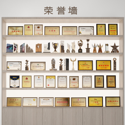  奖杯 奖牌 奖状 荣誉证书 奖章 勋章su模型 