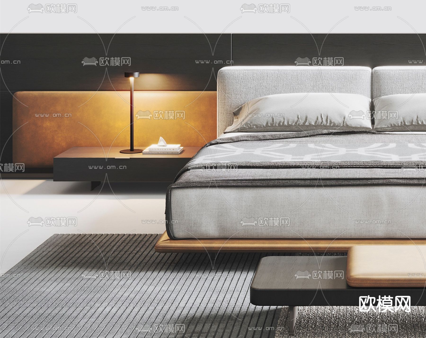 Minotti 双人床3d模型下载（渲染图2）