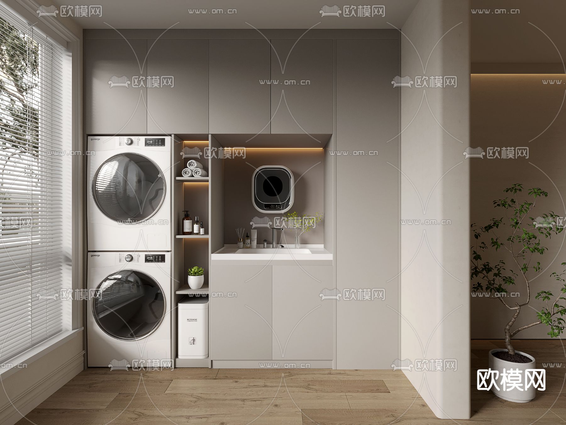 阳台柜 洗衣机柜3d模型下载