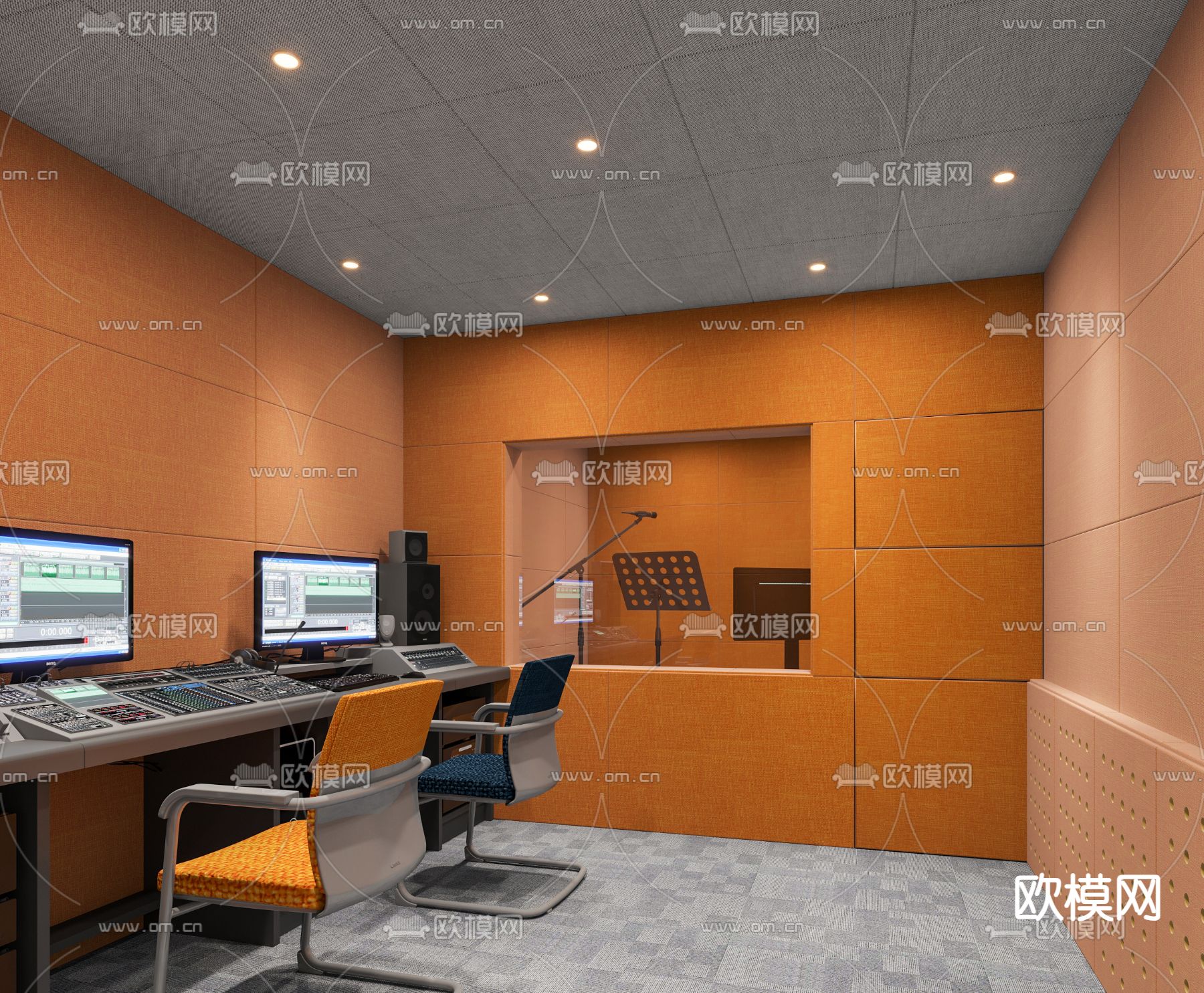 录音室 演播厅3d模型下载