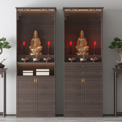  新中式佛龛 神台柜su模型 