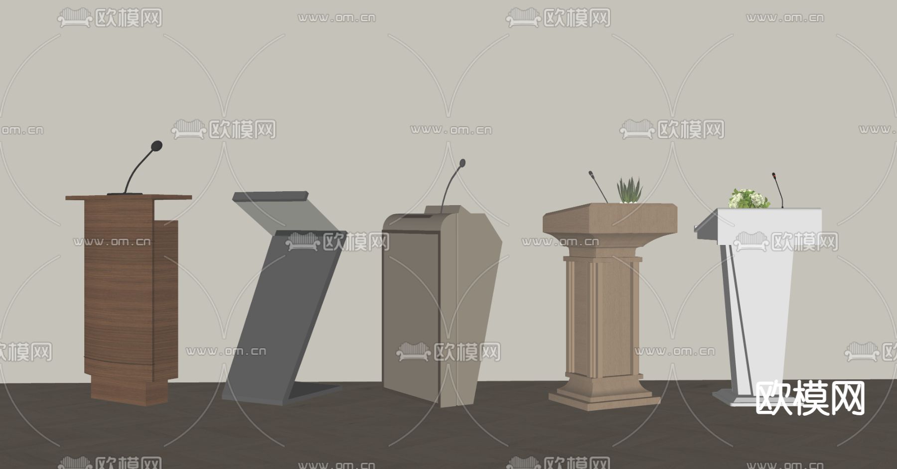 现代讲台su模型下载（渲染图2）