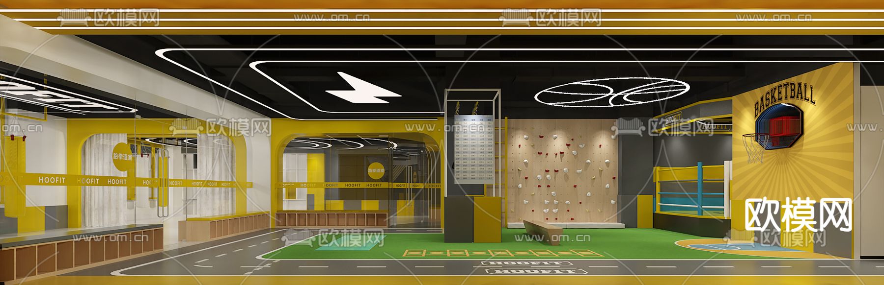 儿童体能馆 培训机构3d模型下载（渲染图2）