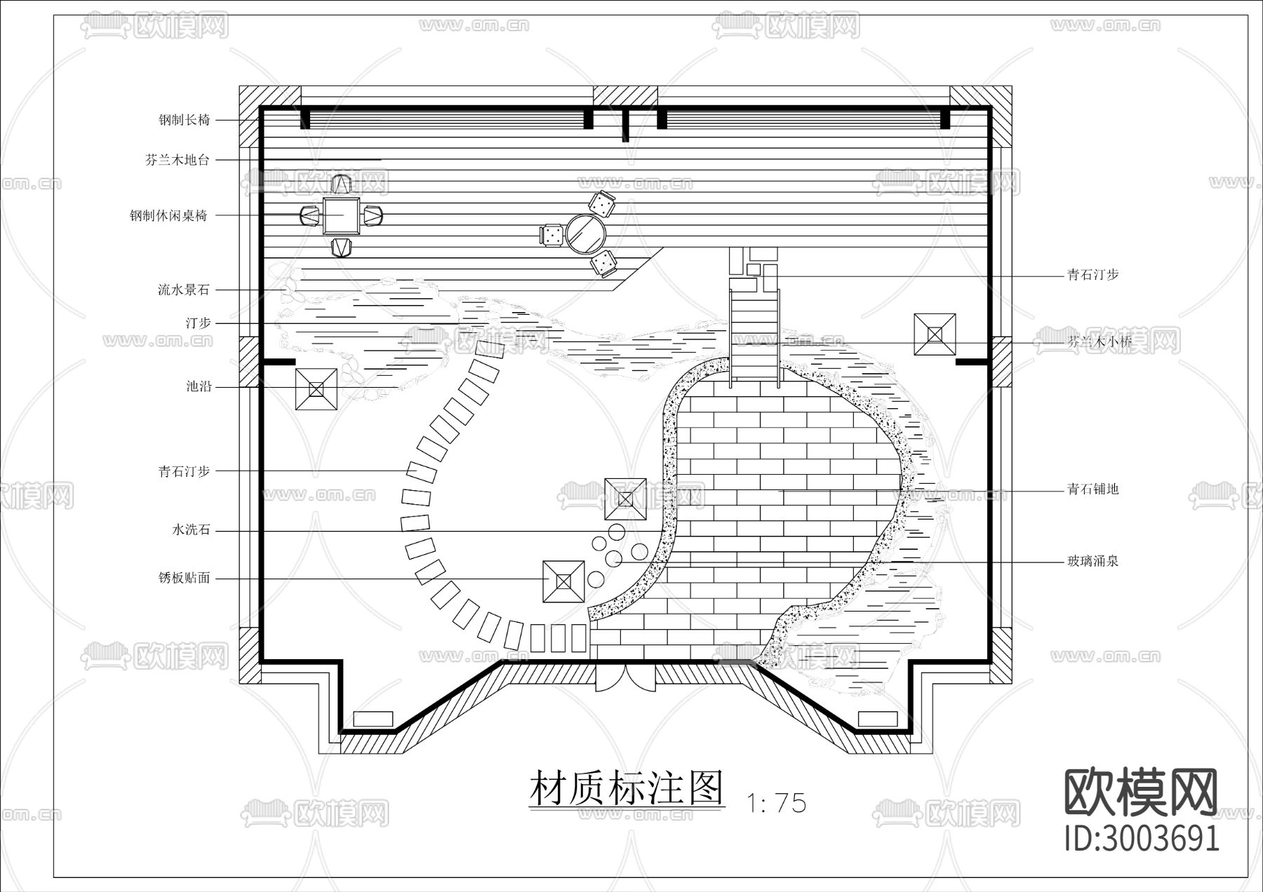 花园景观设计图cad施工图下载（渲染图5）