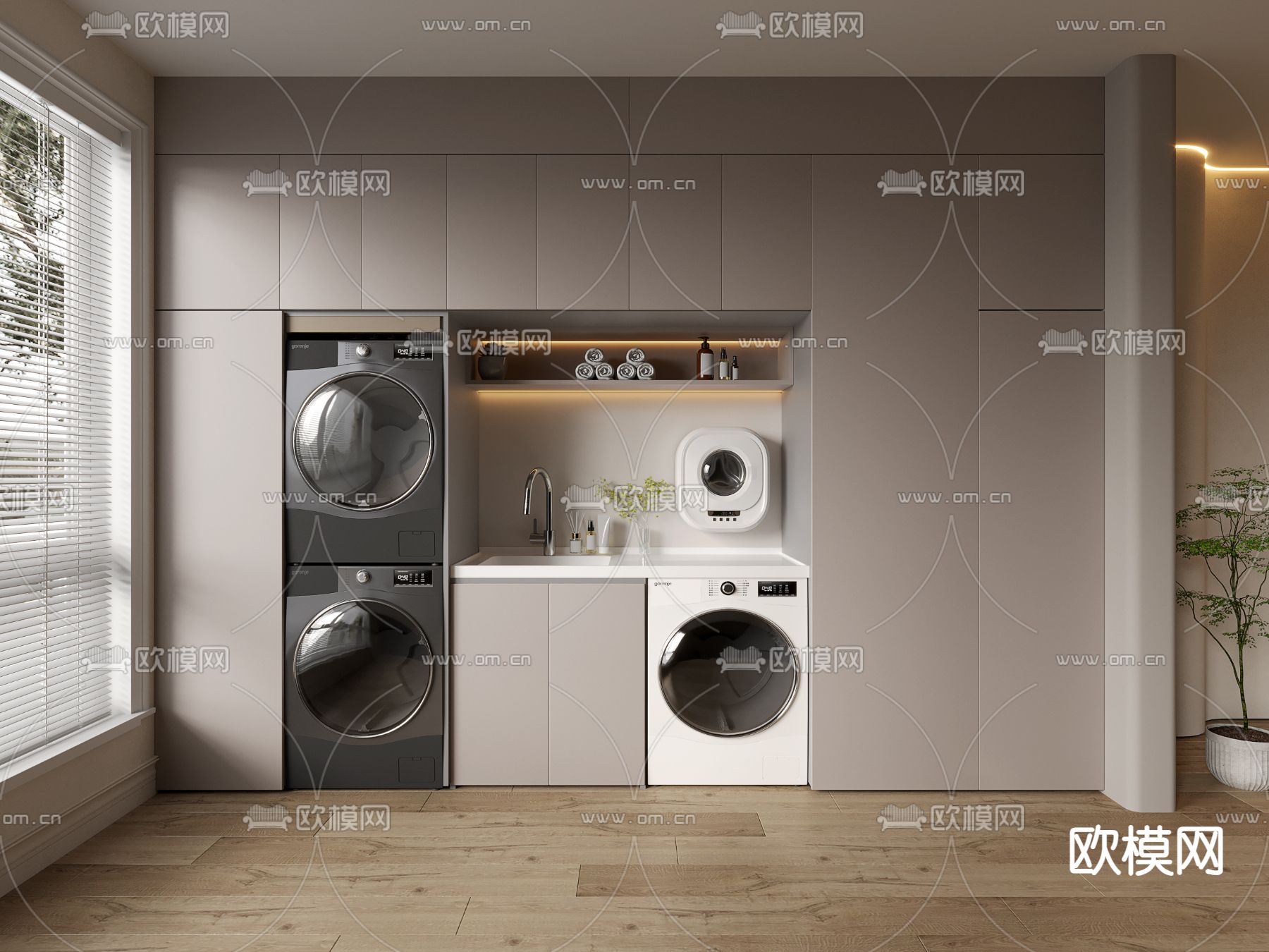 阳台柜 洗衣机柜3d模型下载