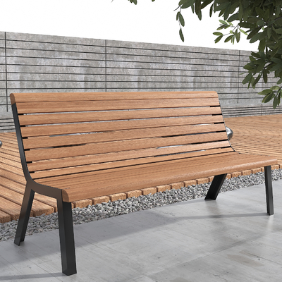  现代户外椅 景观座椅 公园长椅su模型 