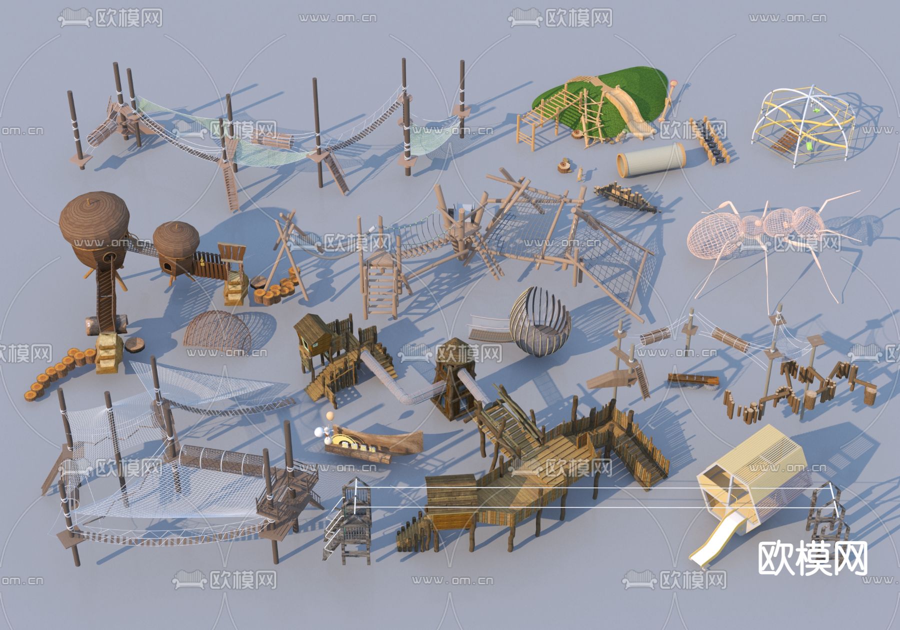 儿童攀爬架 游乐设施3d模型下载