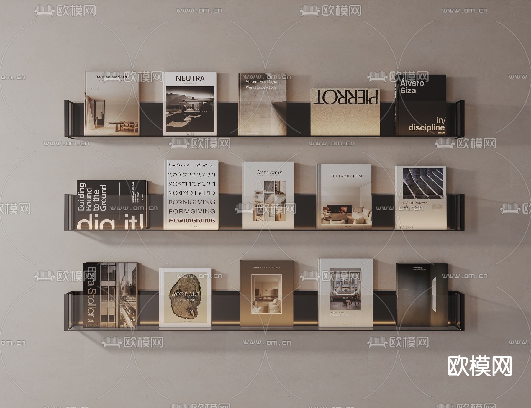 现代书架 书籍su模型下载（渲染图2）