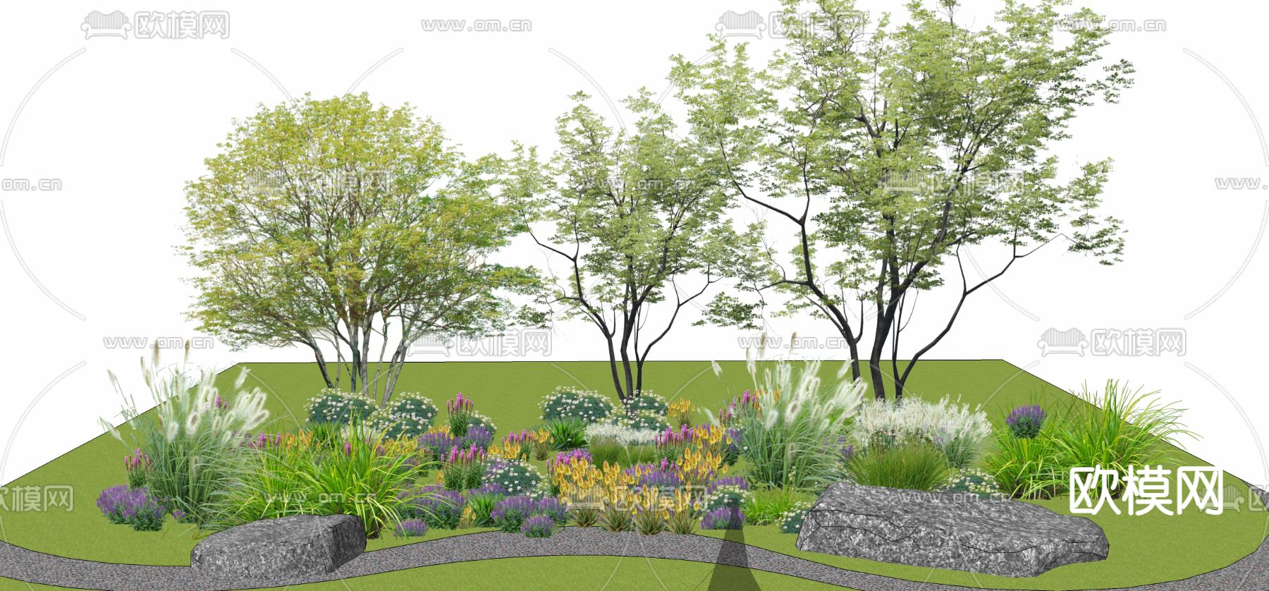 景观树 乔木灌木 绿篱草丛 灌木丛su模型下载（渲染图2）