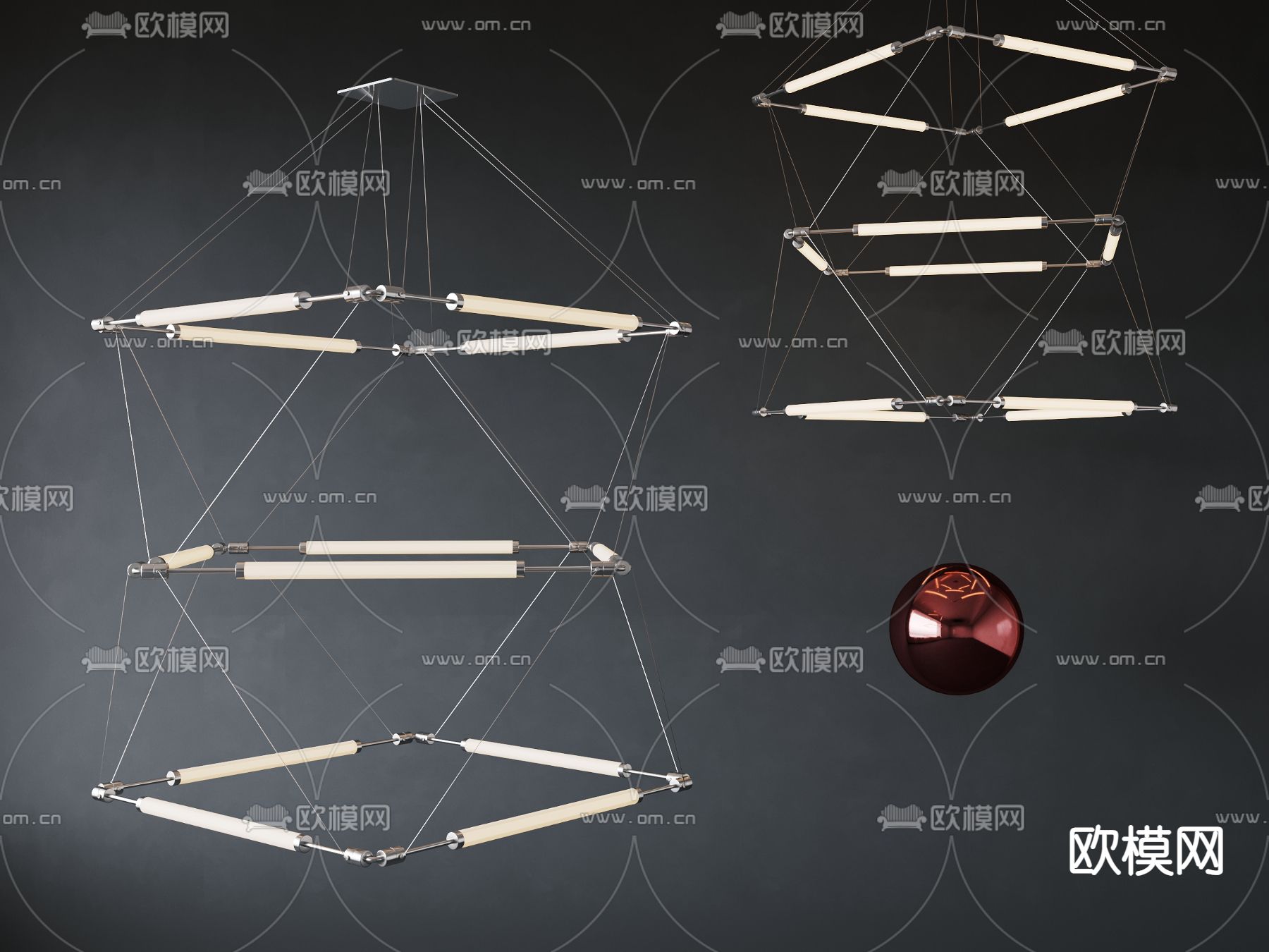 创意吊灯 大堂灯 装饰灯3d模型下载