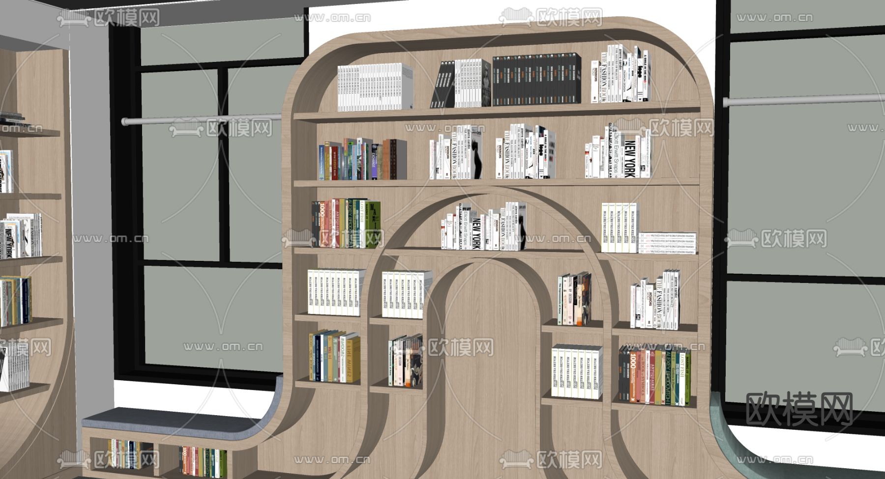 图书馆 阅读室su模型下载（渲染图4）