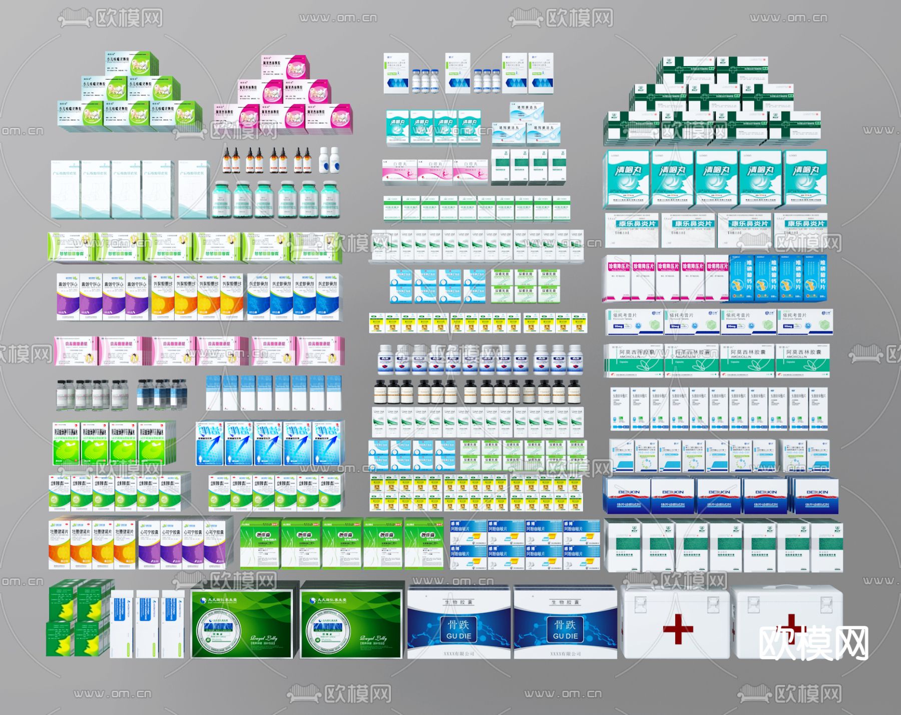 药品 感冒药 西药su模型下载（渲染图1）