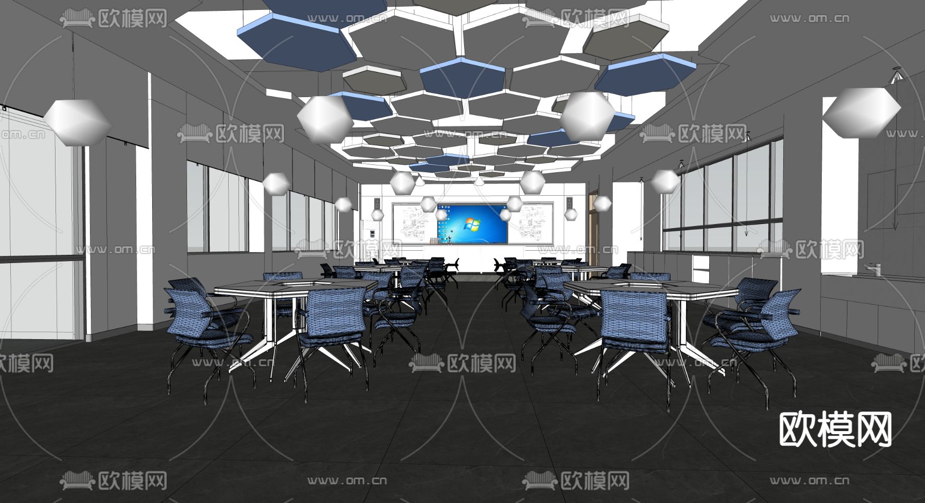学校教室 科学教室su模型下载（渲染图1）