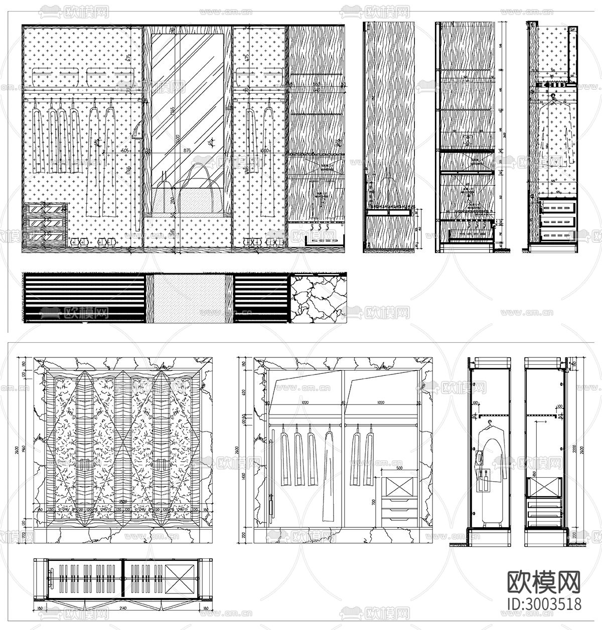 衣柜设计cad图库下载（渲染图2）