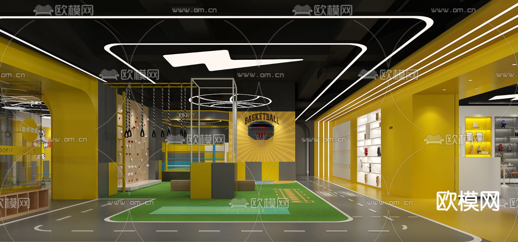 儿童体能馆 培训机构3d模型下载（渲染图3）
