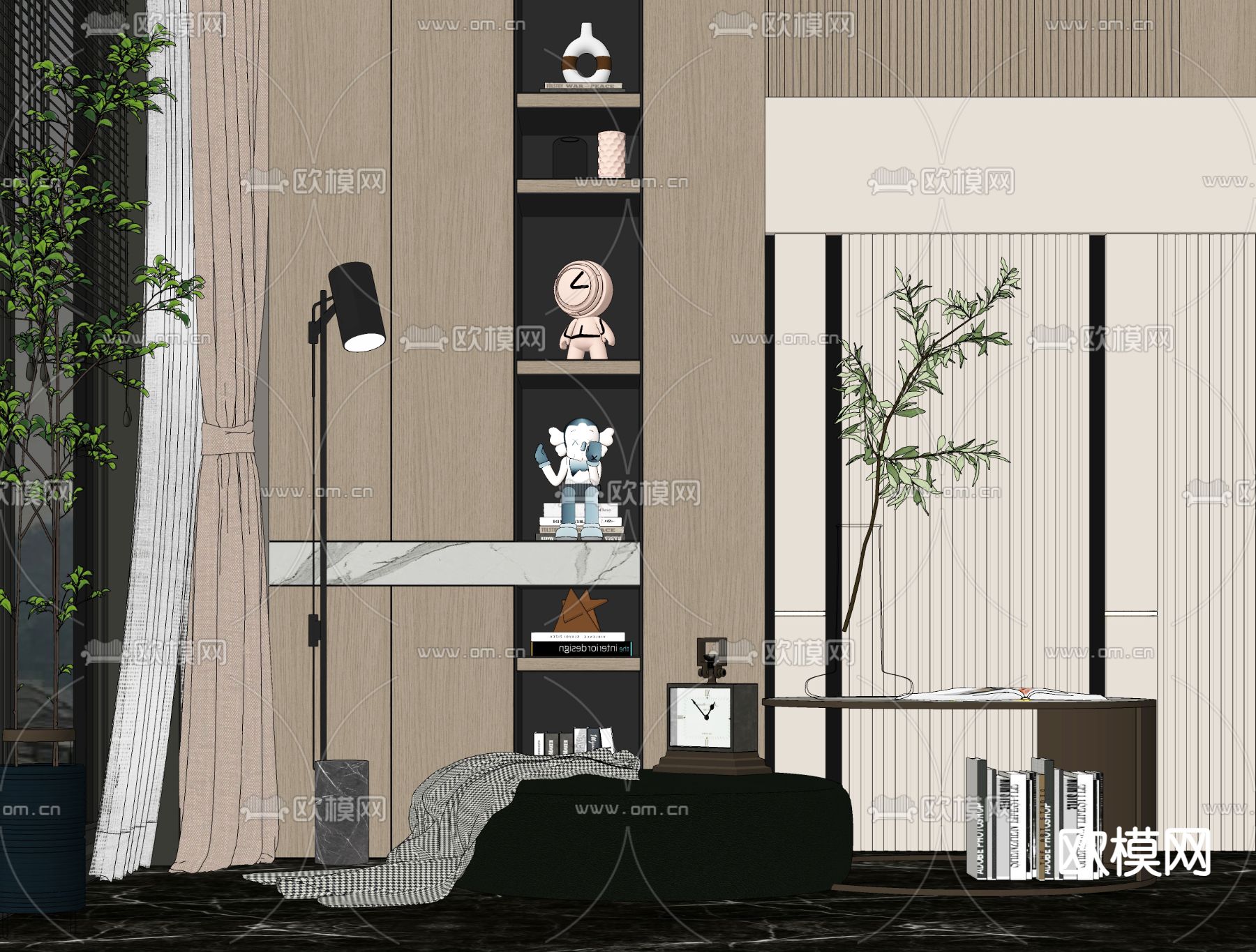 轻奢子母茶几su模型下载（渲染图2）