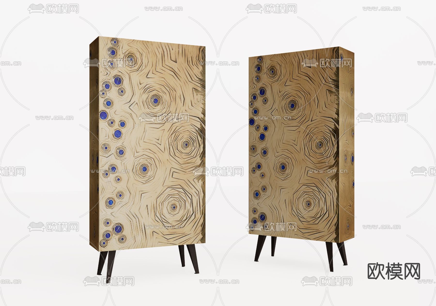 轻奢装饰柜su模型下载（渲染图1）