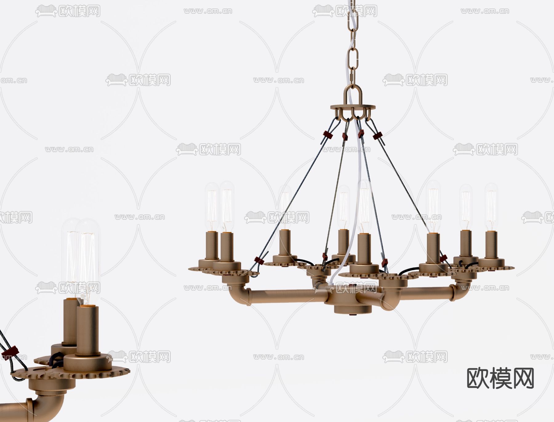 欧式烛台灯 吊灯su模型下载（渲染图1）