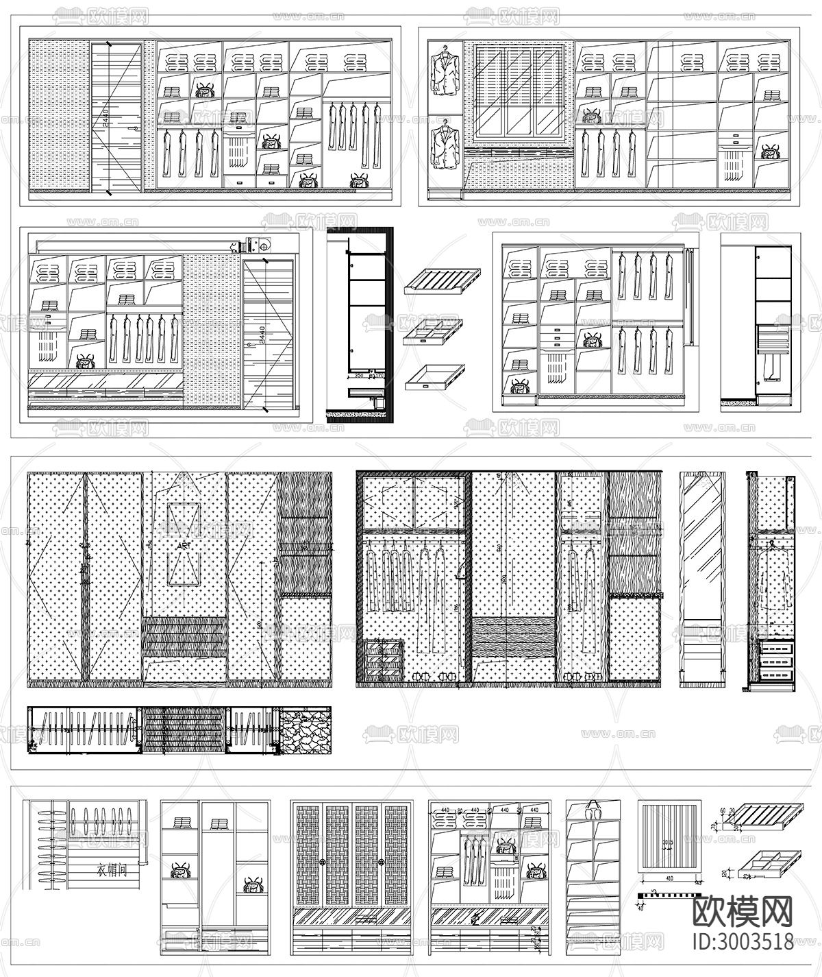衣柜设计cad图库下载（渲染图1）