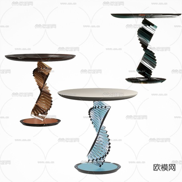 亚克力圆几 边几 角几3d模型下载