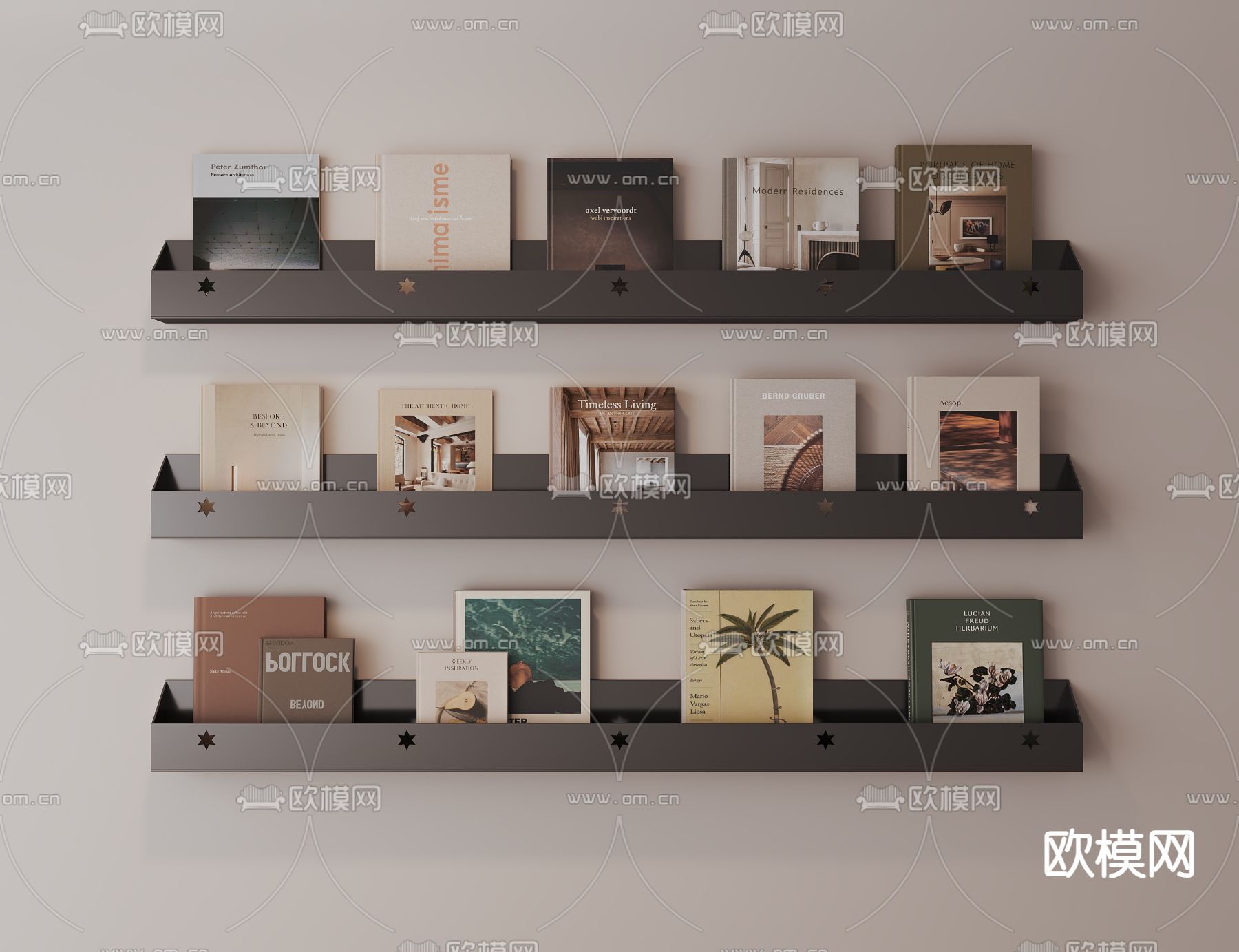 现代书架 书籍su模型下载（渲染图2）