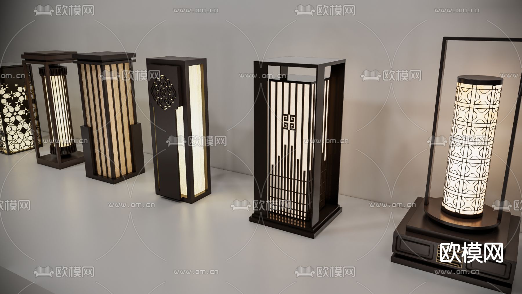 新中式景观灯 庭院灯 草坪灯 地灯 花园灯su模型下载（渲染图3）