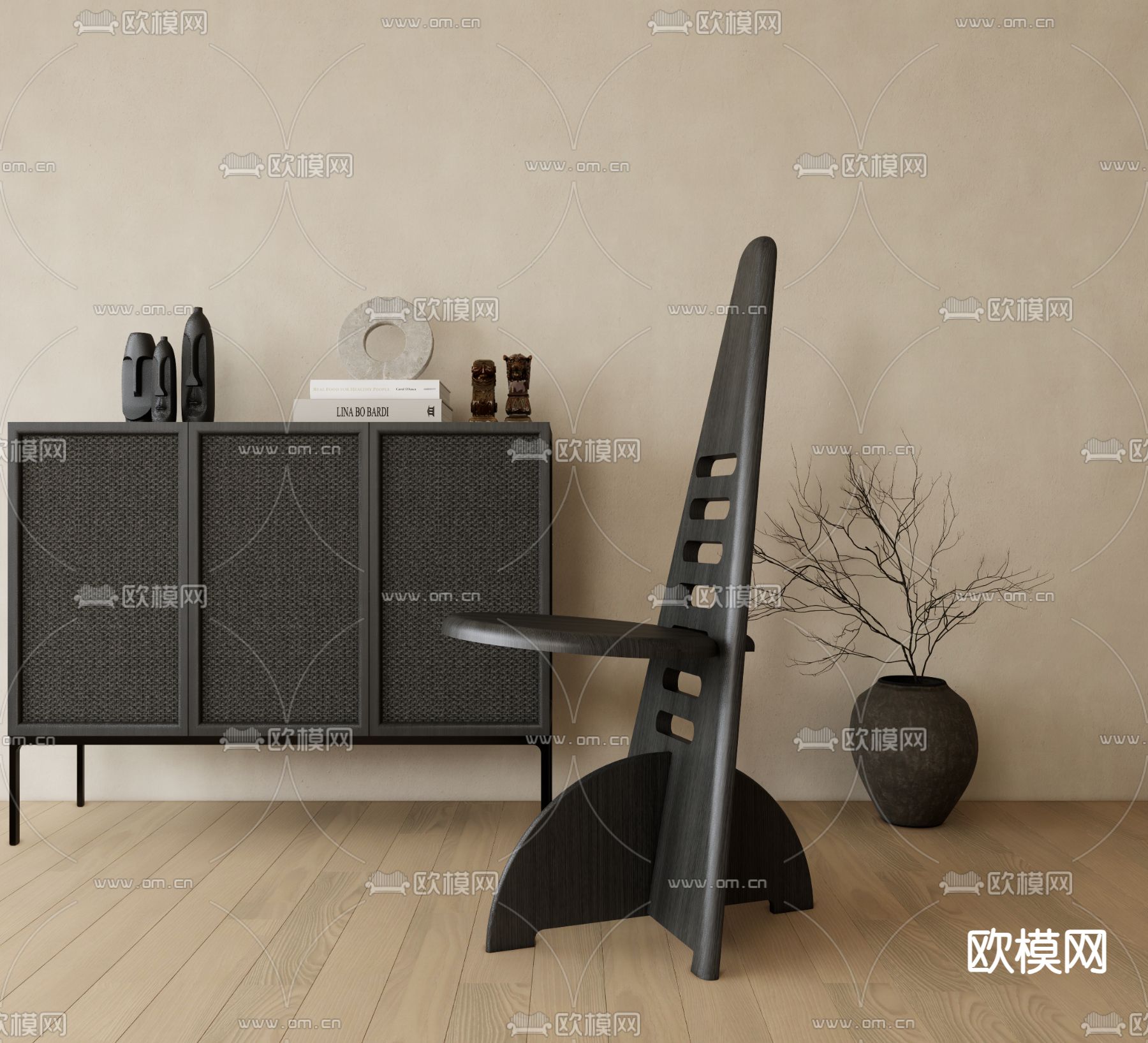 中古风椅子 休闲椅3d模型下载