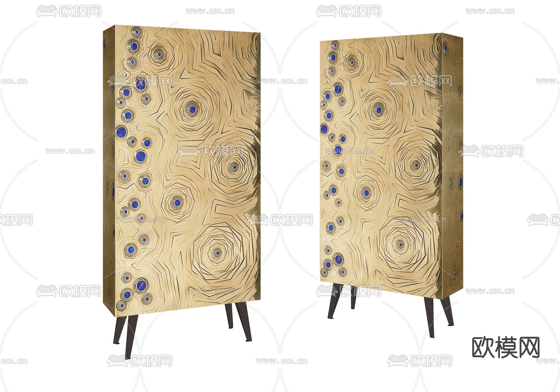 轻奢装饰柜su模型下载（渲染图2）