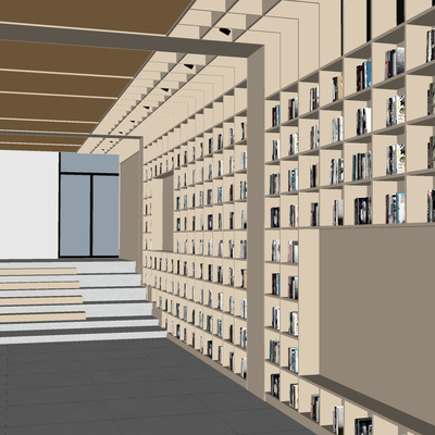  图书馆 阅读室su模型 