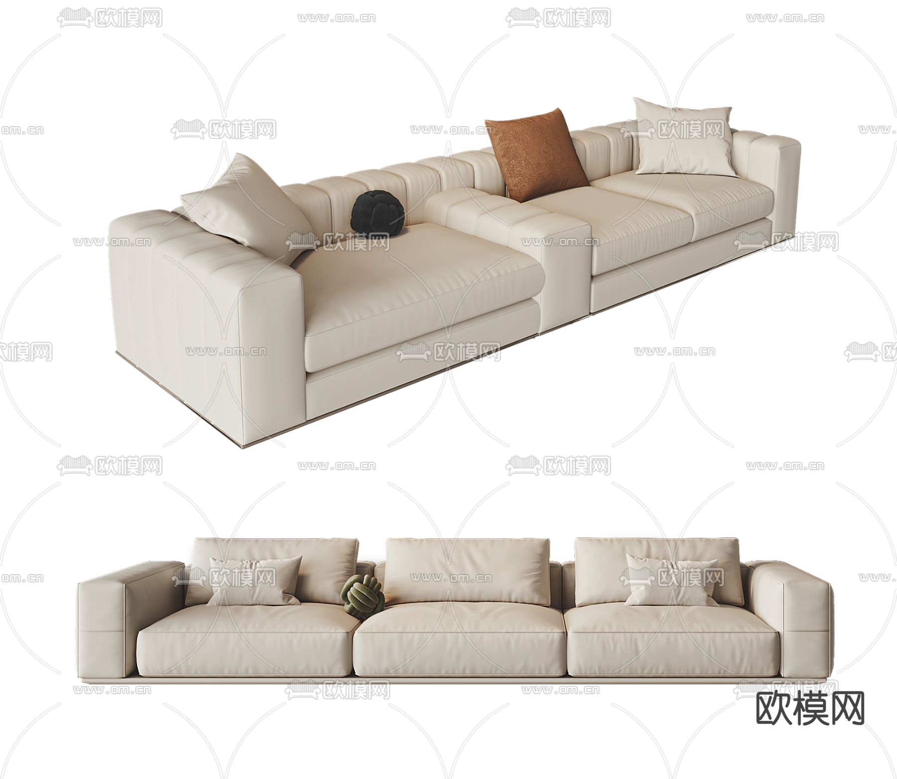 Arflex 多人沙发 三人沙发 皮沙发3d模型下载