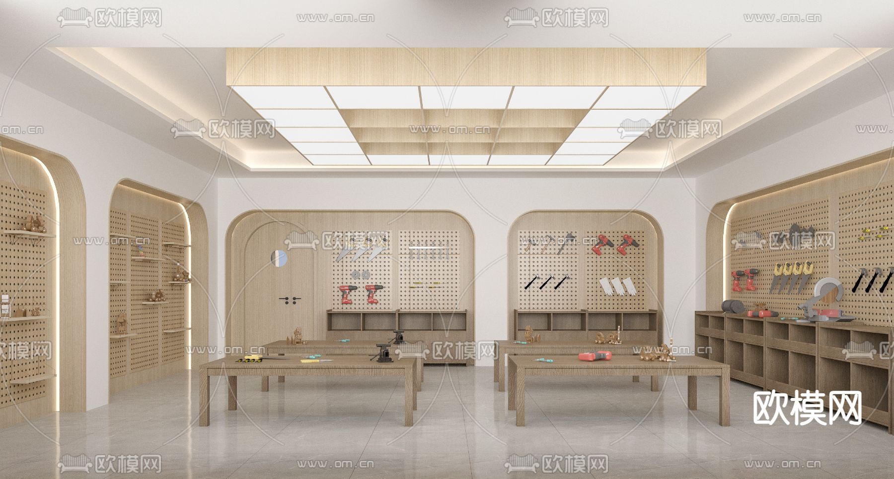 现代幼儿园 手工坊su模型下载（渲染图1）