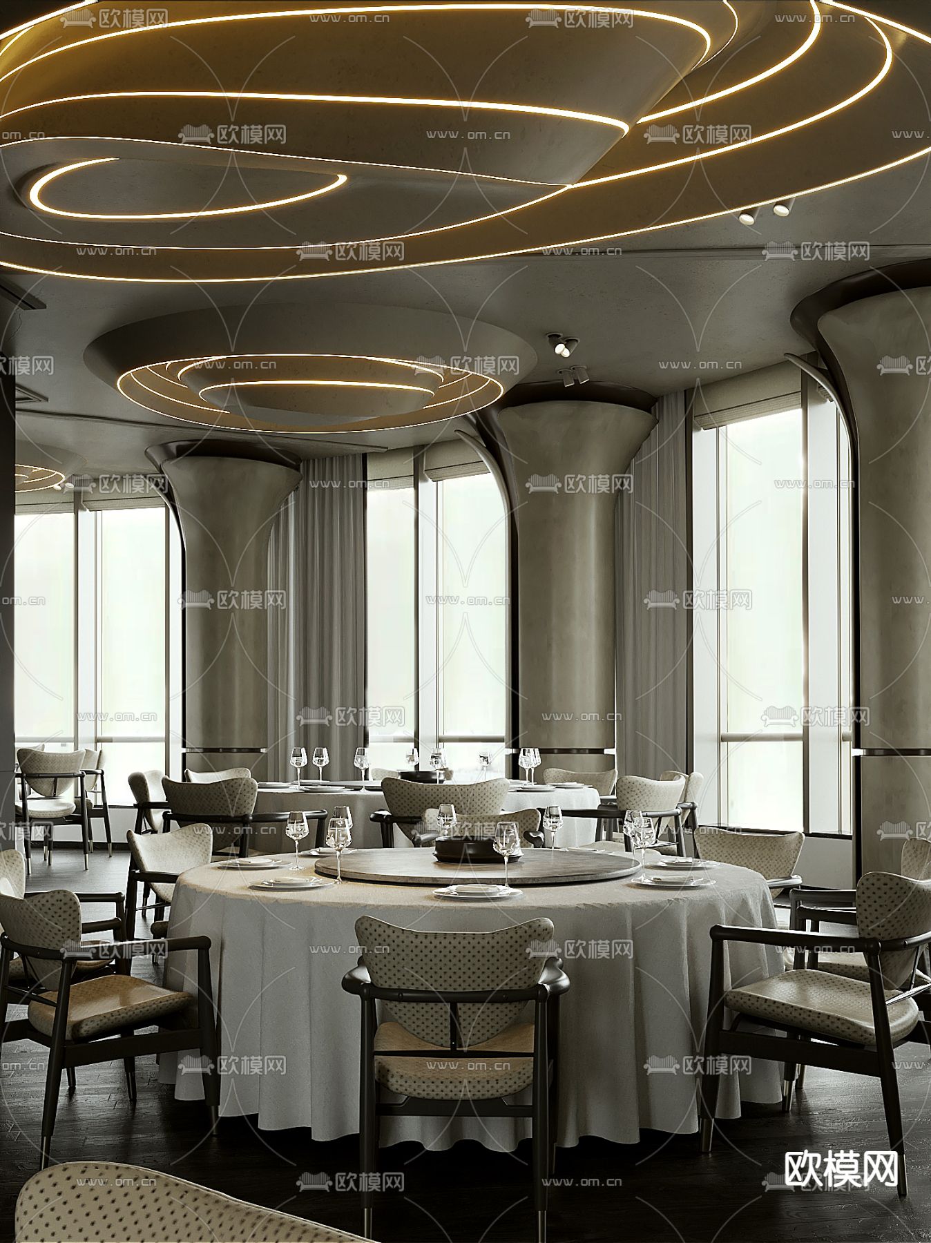 肯纳设计 西餐厅3d模型下载