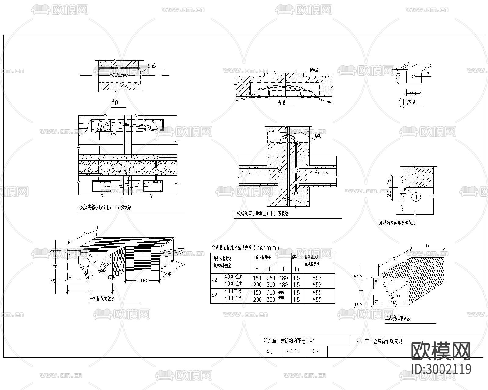 金属线槽配线安装cad大样图下载（渲染图10）