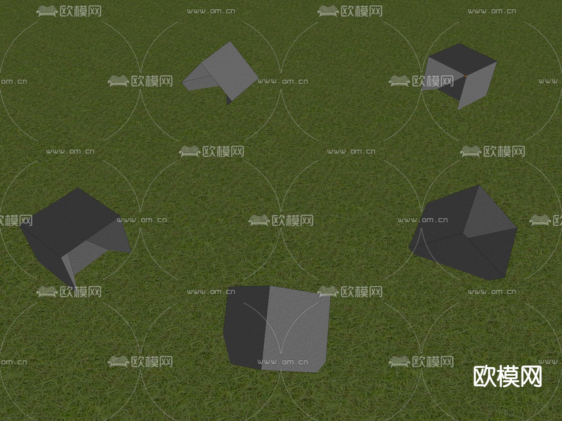 现代草坪灯 庭院灯su模型下载（渲染图1）