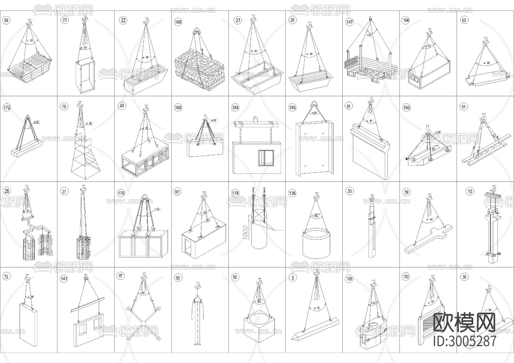 设备吊装件cad图库下载（渲染图3）