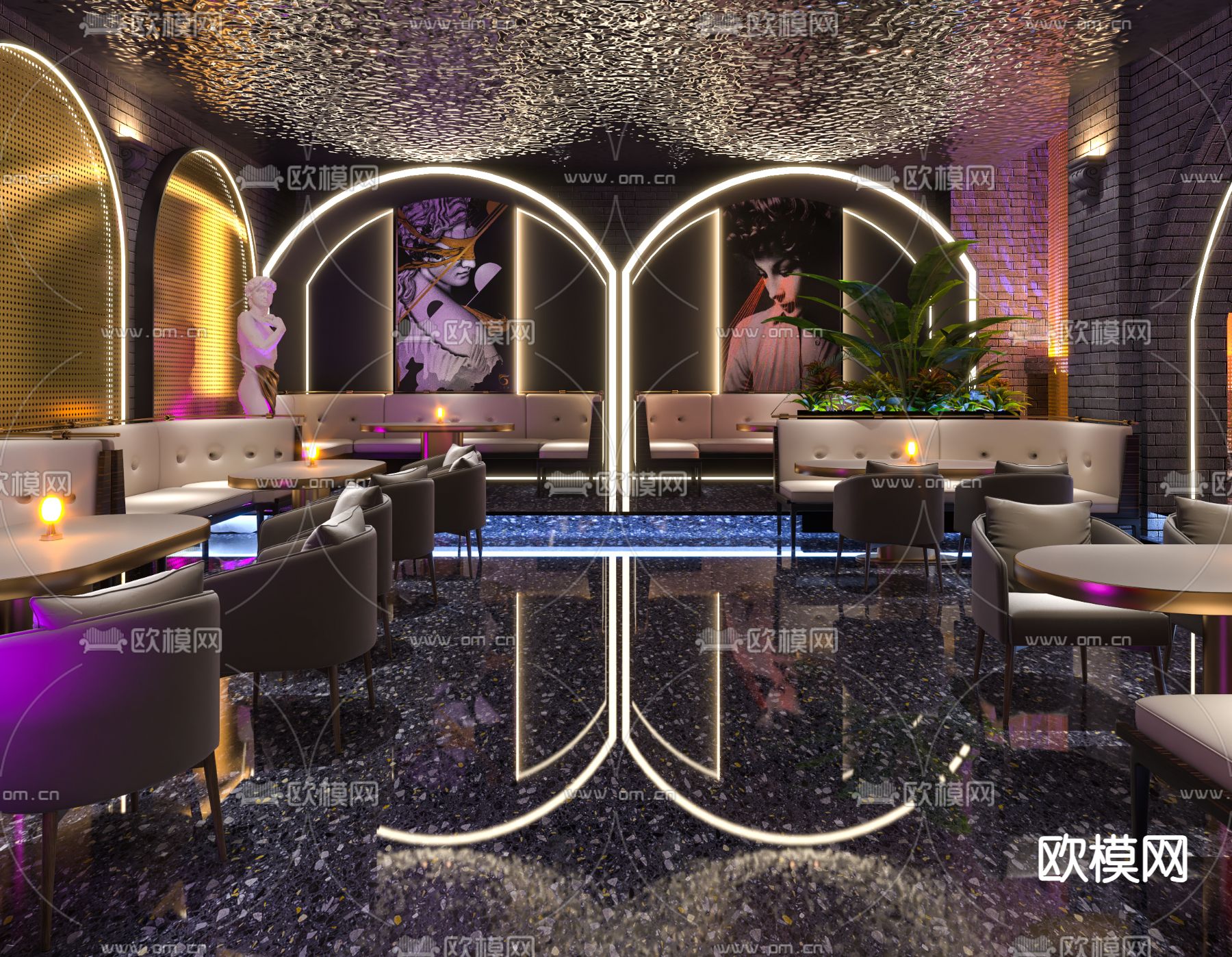 现代酒吧 夜总会3d模型下载（渲染图4）